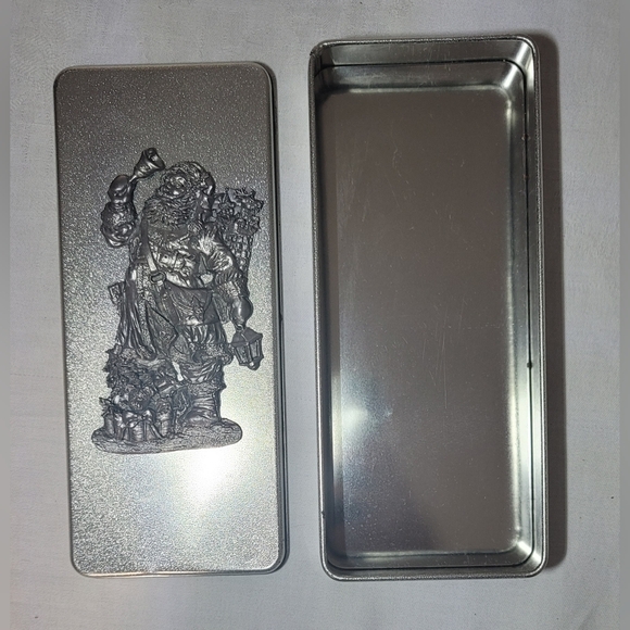Vintage 1998 GBD Pewter Santa on Silver Tin Box - Picture 2 of 12
